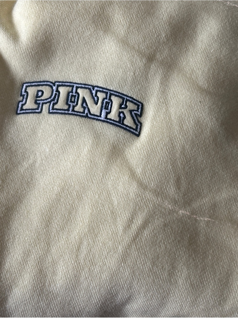 PINK Victoria's Secret Yellow Hooded  Sweatshirt with Pink Logo